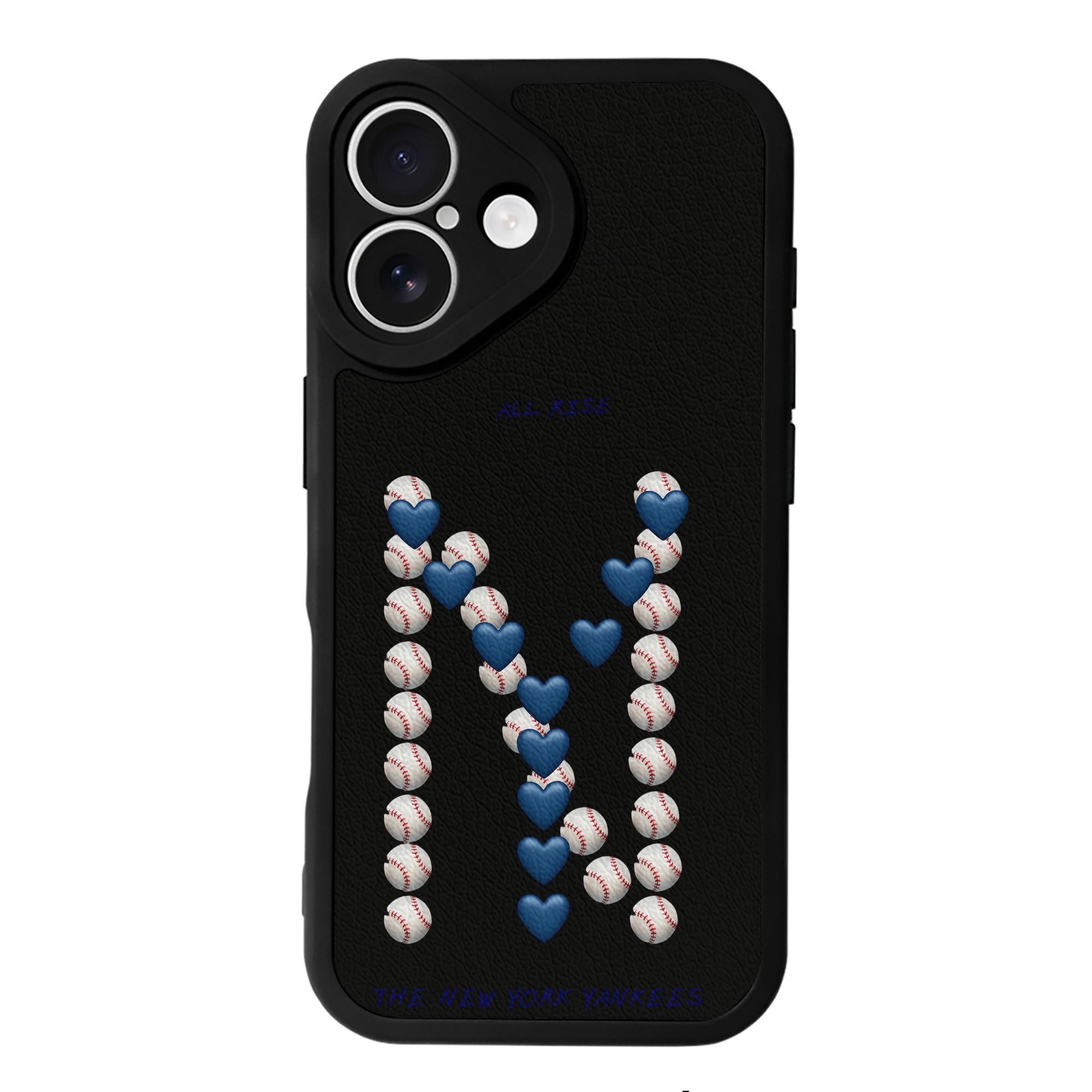 New York Yankees All Rise Love Baseball IPhone 16 Silicone Leather Case – UV Print, Lambskin Texture – Perfect Fit, Wireless Charging Compatible, Scratch Resistant, Precise Cutouts – Stylish Protection For IPhone 16